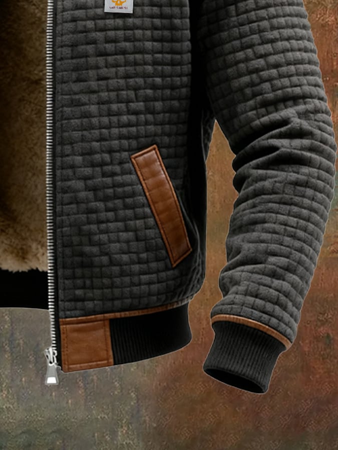 RUGGERI MILANO™ | GIACCONE TEXTURIZZATO CON COLLO ALTO STRUTTURATO