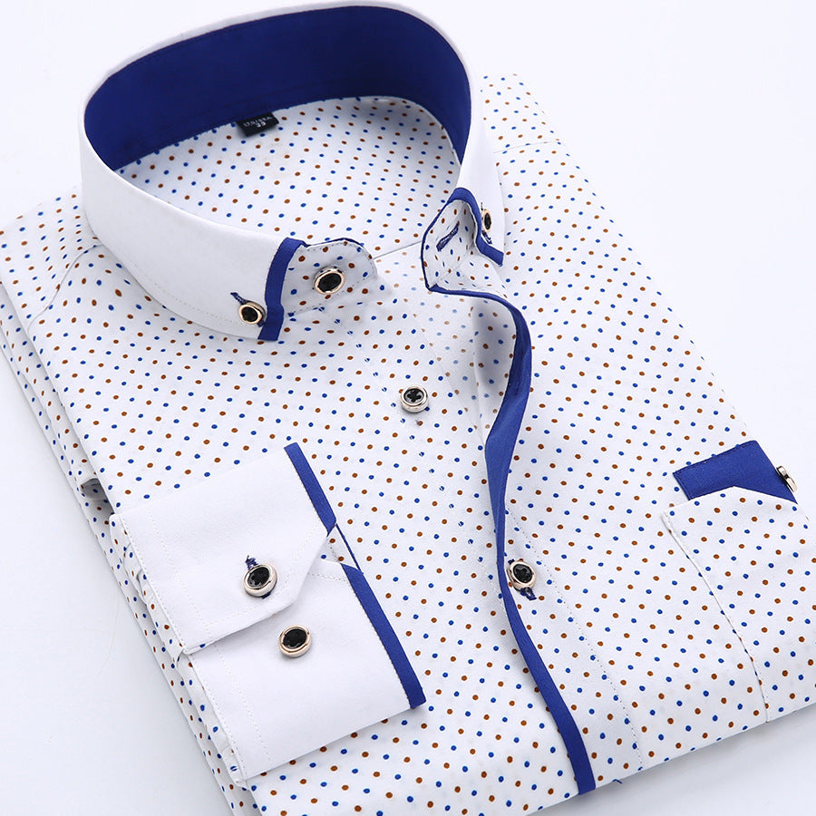 RUGGERI MILANO™ | CAMICIA STRUTTURATA CON COLLETTO A CONTRASTO TEXTURIZZATO