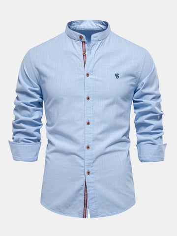 RUGGERI MILANO™ | CAMICIA A COLLO DRITTO MANICHE LUNGHE