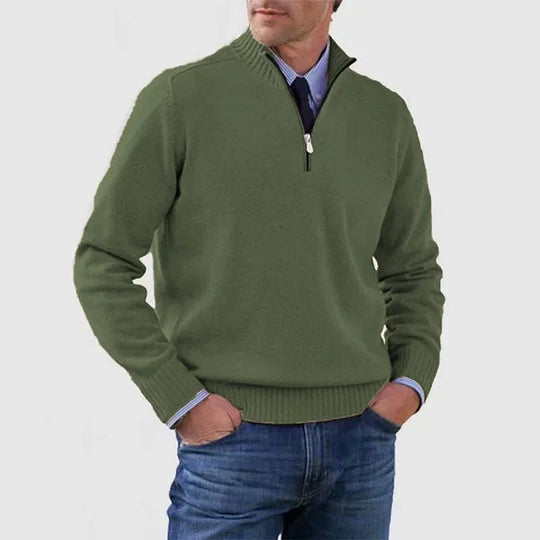 RUGGERI MILANO™ | MAGLIONE CLASSICO A COLLO ZIPPATO