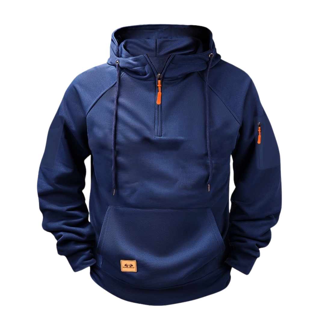 RUGGERI MILANO™ | FELPA CON CAPPUCCIO A MEZZA ZIP