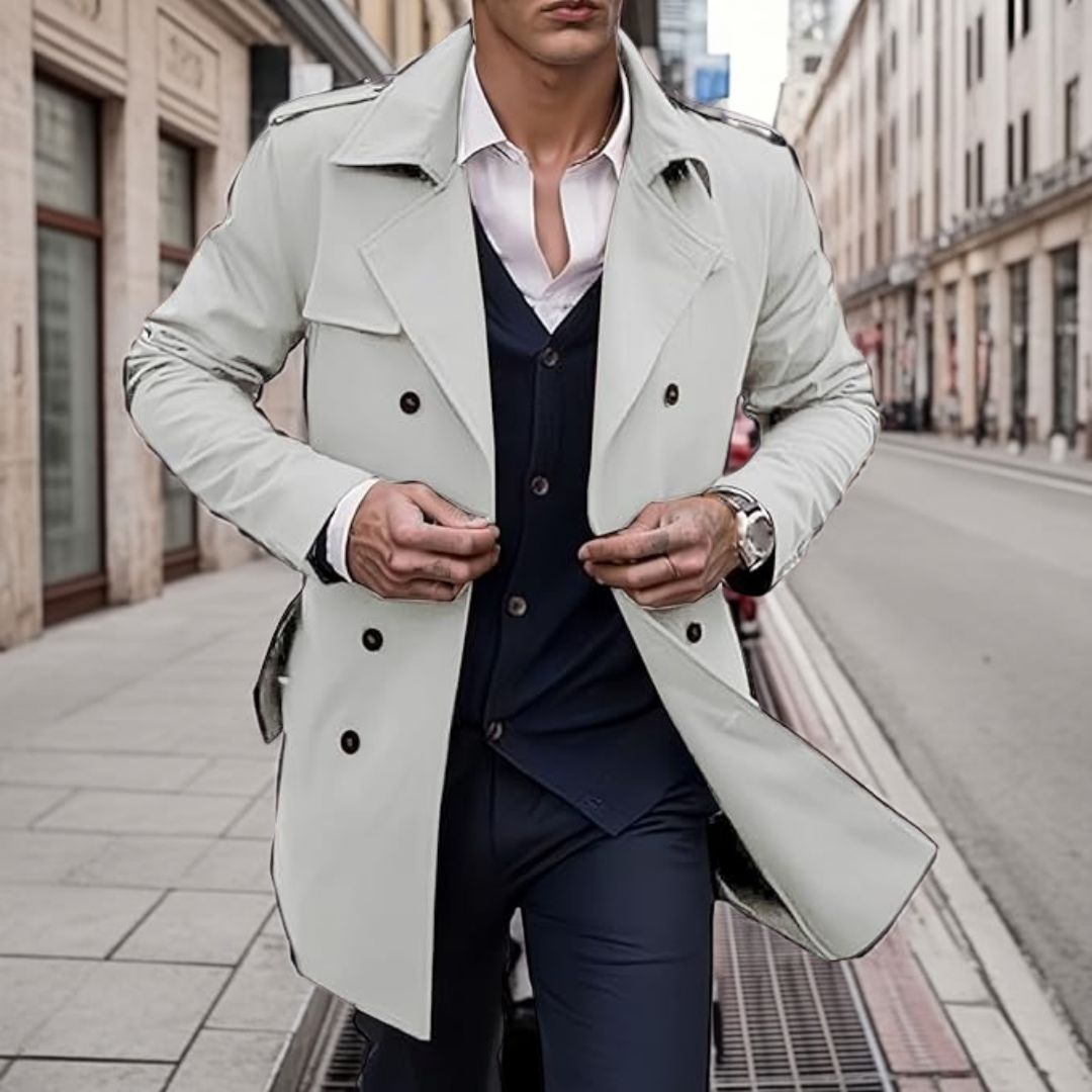 RUGGERI MILANO™ | MANTELLO ELEGANTE DA UOMO A LINEA CONTROLLATA