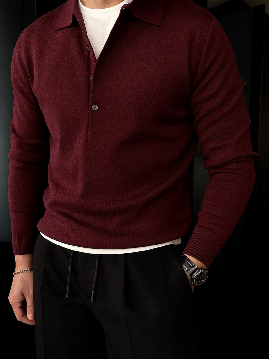 RUGGERI MILANO™ | POLO IN MAGLIA CLASSICA A COLLO APERTO