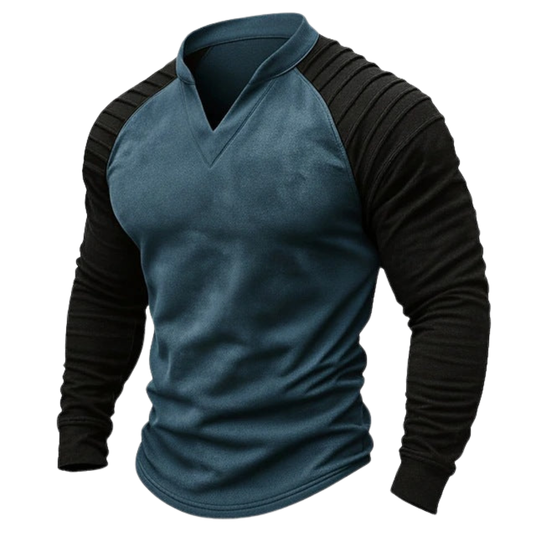 RUGGERI MILANO™ | MAGLIA EFFETTO SCAMOSCIATO CON SPALLE A COSTE E COLLO APERTO