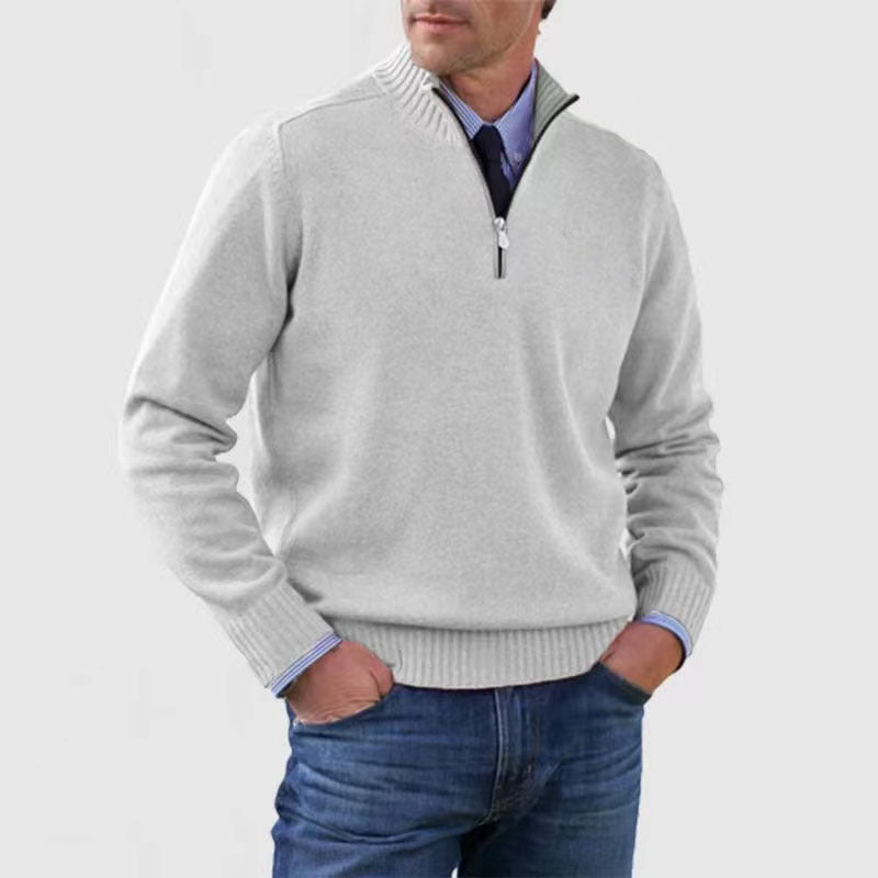 RUGGERI MILANO™ | MAGLIONE CLASSICO A COLLO ZIPPATO
