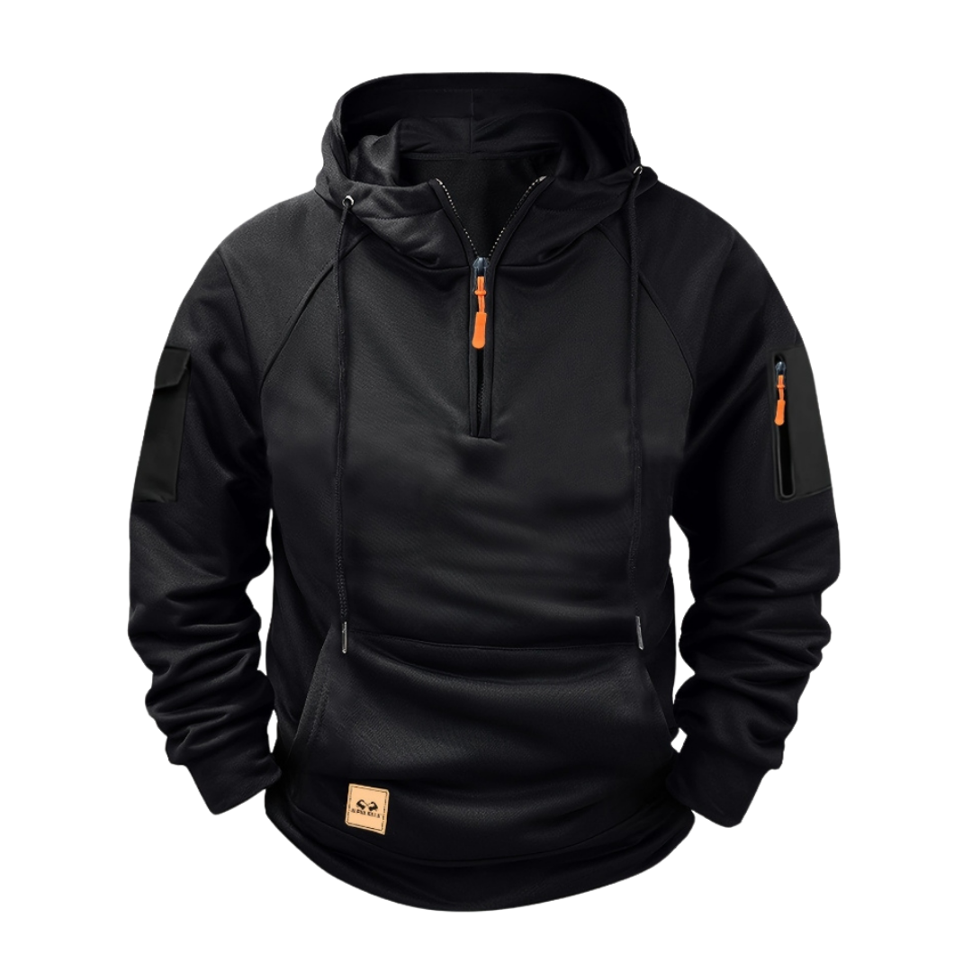 RUGGERI MILANO™ | FELPA CON CAPPUCCIO A MEZZA ZIP