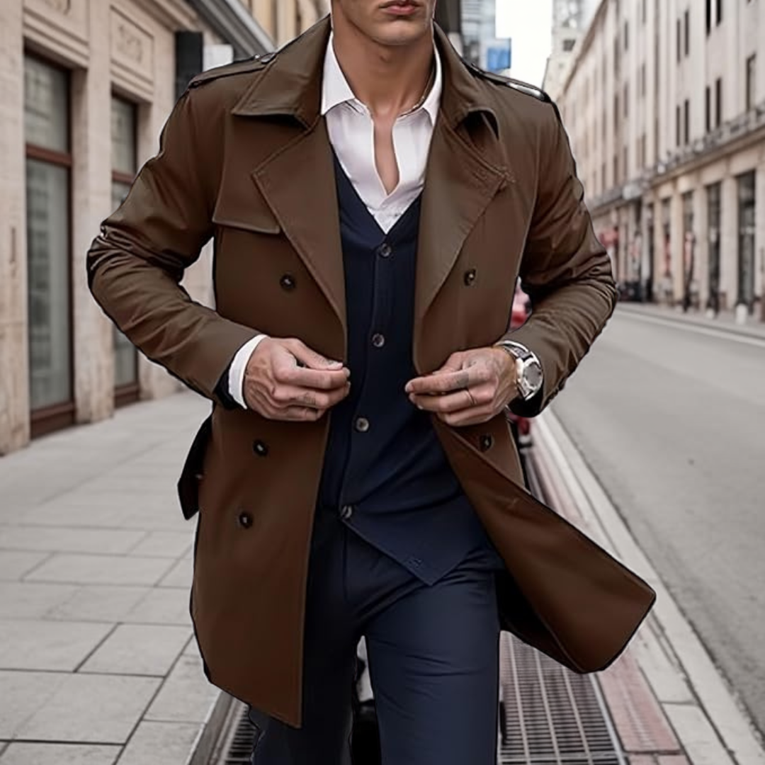 RUGGERI MILANO™ | MANTELLO ELEGANTE DA UOMO A LINEA CONTROLLATA