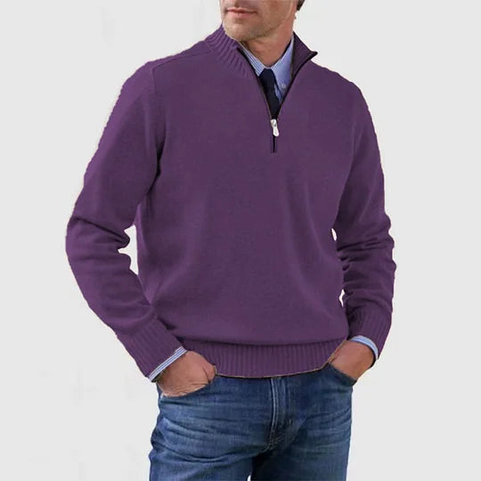 RUGGERI MILANO™ | MAGLIONE CLASSICO A COLLO ZIPPATO