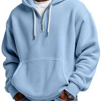 RUGGERI MILANO™ | FELPA TEXTURIZZATA CON CAPPUCCIO E MEZZA ZIP