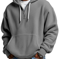 RUGGERI MILANO™ | FELPA TEXTURIZZATA CON CAPPUCCIO E MEZZA ZIP