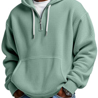 RUGGERI MILANO™ | FELPA TEXTURIZZATA CON CAPPUCCIO E MEZZA ZIP