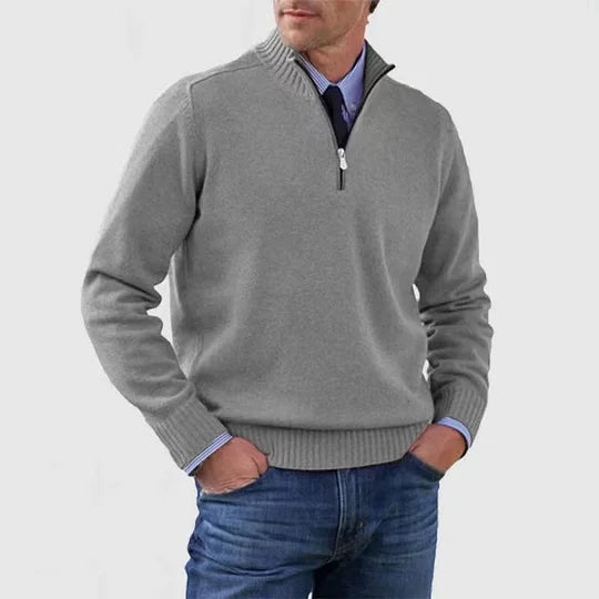 RUGGERI MILANO™ | MAGLIONE CLASSICO A COLLO ZIPPATO