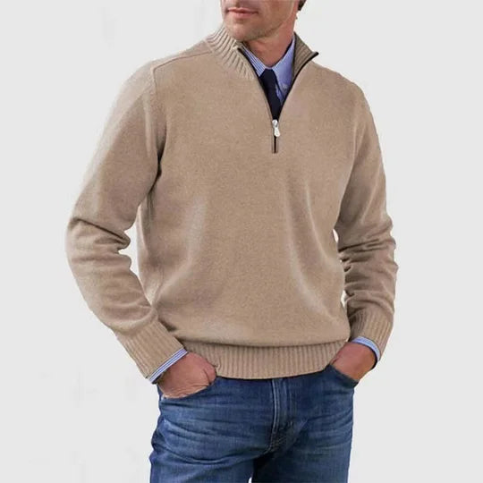 RUGGERI MILANO™ | MAGLIONE CLASSICO A COLLO ZIPPATO