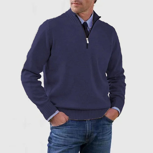 RUGGERI MILANO™ | MAGLIONE CLASSICO A COLLO ZIPPATO
