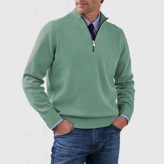 RUGGERI MILANO™ | MAGLIONE CLASSICO A COLLO ZIPPATO