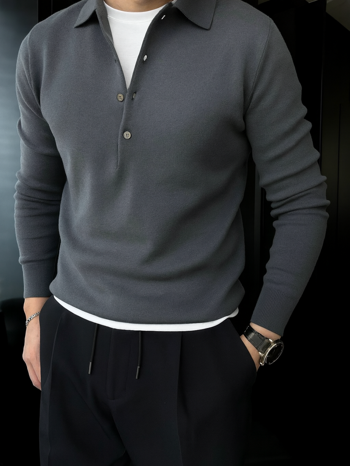 RUGGERI MILANO™ | POLO IN MAGLIA CLASSICA A COLLO APERTO