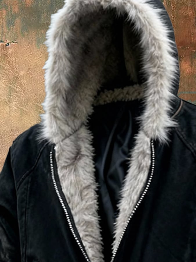 RUGGERI MILANO™ | BLOUSON SCAMOSCIATO CON CAPPUCCIO IN PELLICCIA