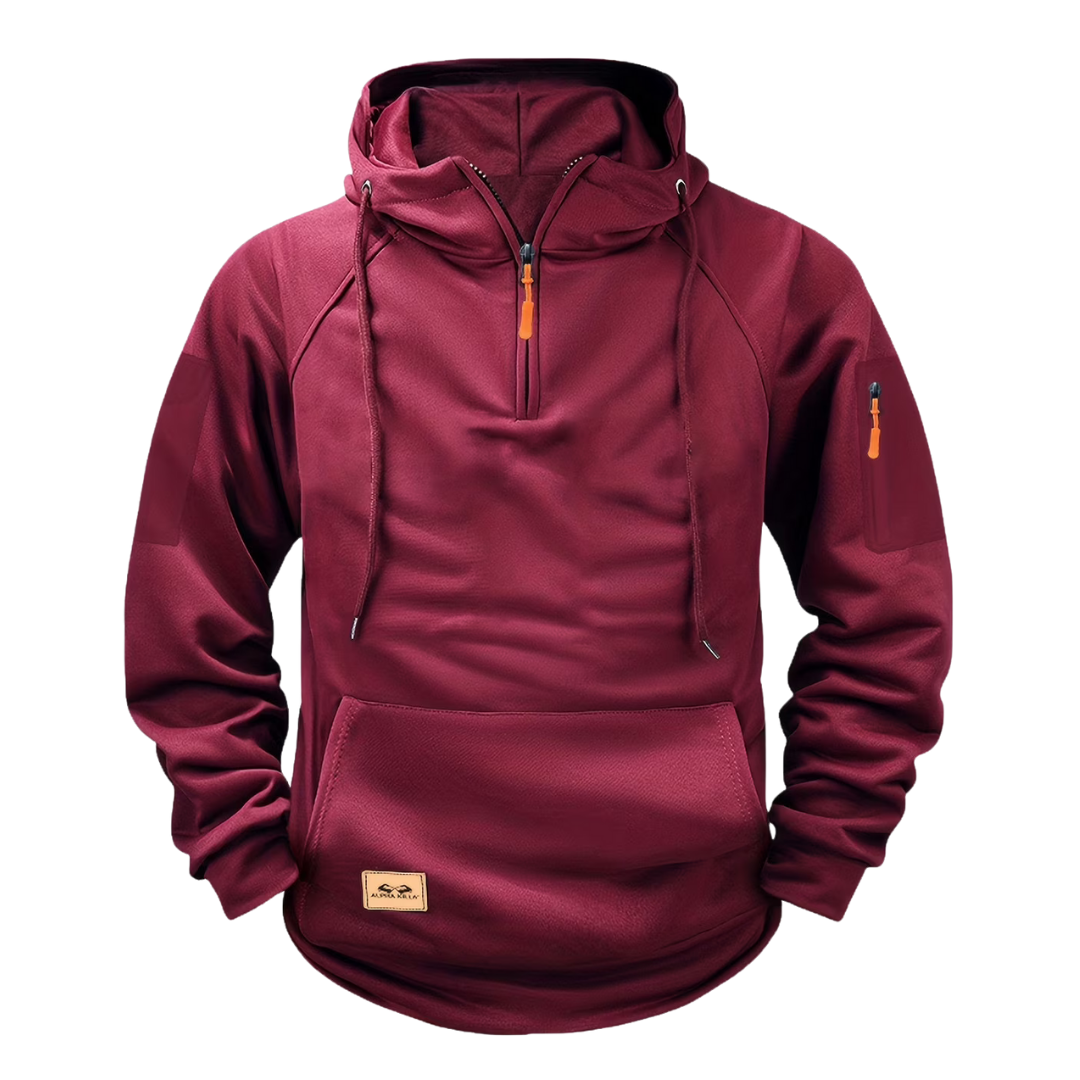 RUGGERI MILANO™ | FELPA CON CAPPUCCIO A MEZZA ZIP