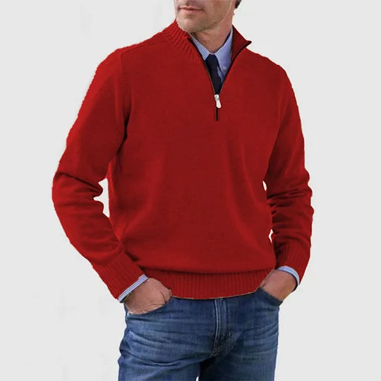RUGGERI MILANO™ | MAGLIONE CLASSICO A COLLO ZIPPATO