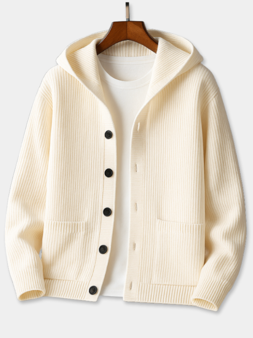 RUGGERI MILANO™ | CARDIGAN ELEGANTE CON CAPPUCCIO