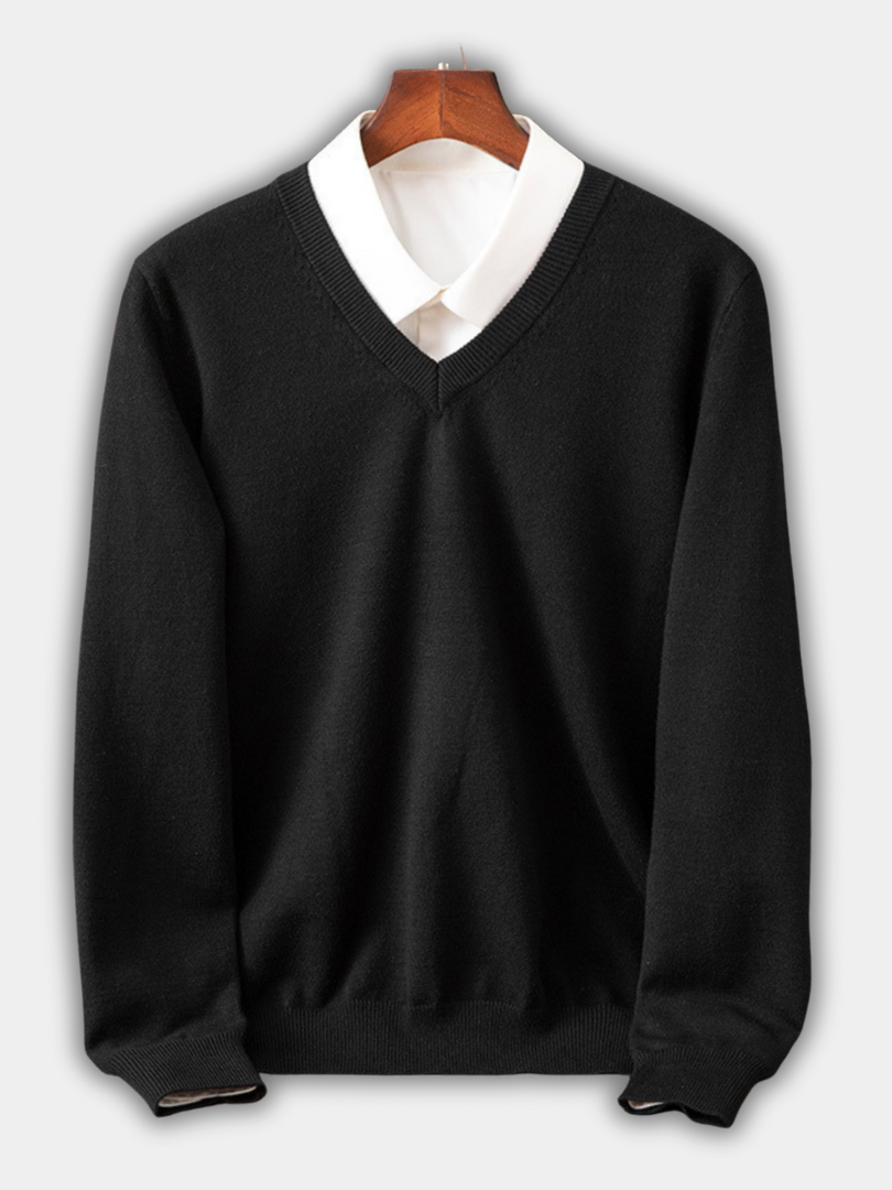 RUGGERI MILANO™ | MAGLIONE ELEGANTE A COLLO A V