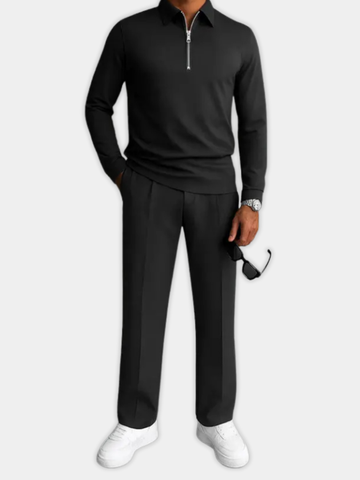 RUGGERI MILANO™ | COMPLETO POLO CON ZIP & PANTALONI AFFUSOLATI