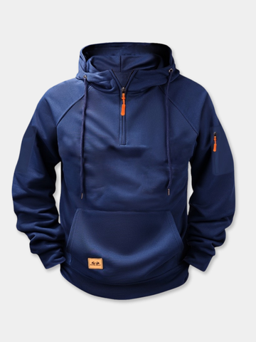 RUGGERI MILANO™ | FELPA CON CAPPUCCIO A MEZZA ZIP