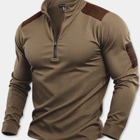 RUGGERI MILANO™ | MAGLIA HALF-ZIP TEXTURIZZATA CON SPALLE RINFORZATE