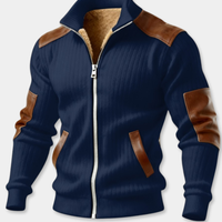 RUGGERI MILANO™ | GIACCA ZIPPATA TEXTURIZZATA CON INSERTI EFFETTO PELLE