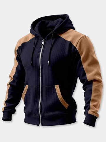 RUGGERI MILANO™ | GIACCA CON CAPPUCCIO ZIPPATA TESTURIZZATA