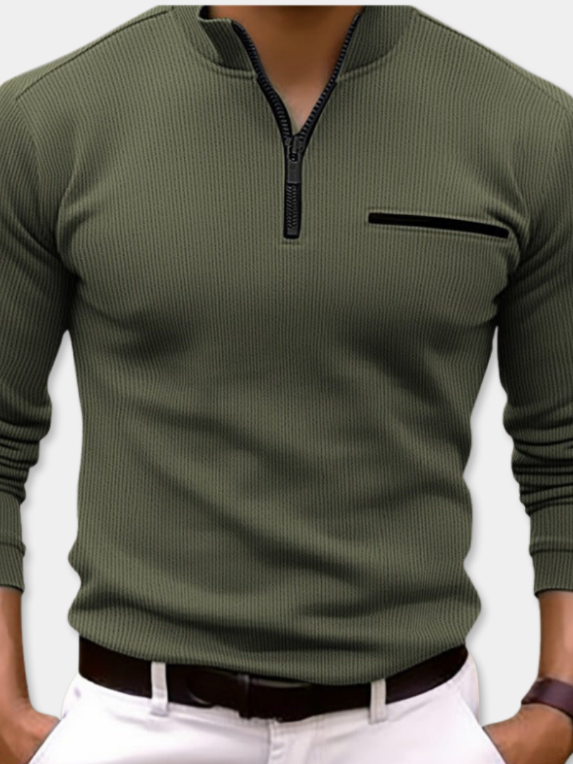 RUGGERI MILANO™ | MAGLIONE CLASSICO CON COLLO A ZIP