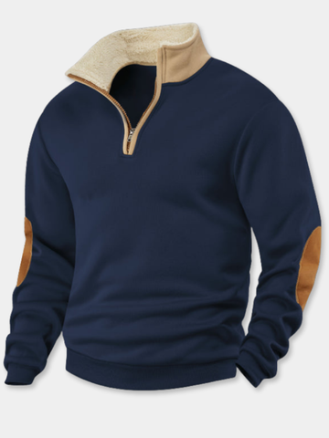 RUGGERI MILANO™ | MAGLIA MEZZA ZIP CON COLLO DOPPIO