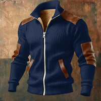 RUGGERI MILANO™ | GIACCA ZIPPATA TEXTURIZZATA CON INSERTI EFFETTO PELLE