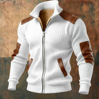 RUGGERI MILANO™ | GIACCA ZIPPATA TEXTURIZZATA CON INSERTI EFFETTO PELLE