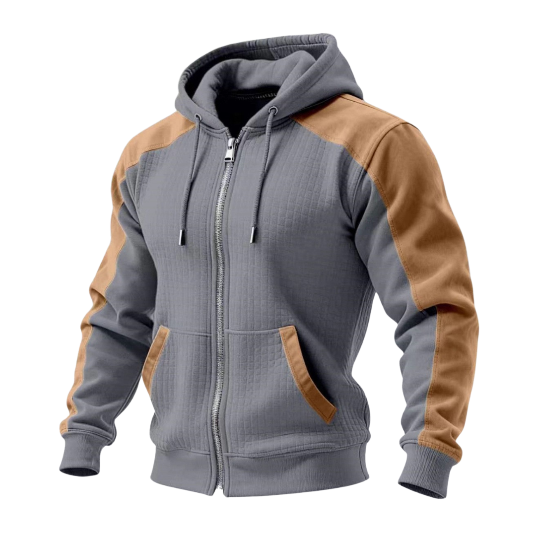 RUGGERI MILANO™ | GIACCA CON CAPPUCCIO ZIPPATA TESTURIZZATA