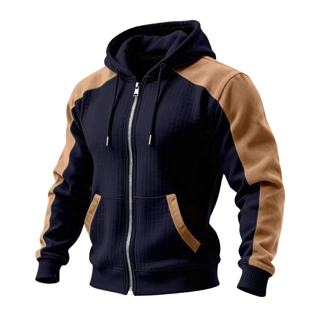 RUGGERI MILANO™ | GIACCA CON CAPPUCCIO ZIPPATA TESTURIZZATA