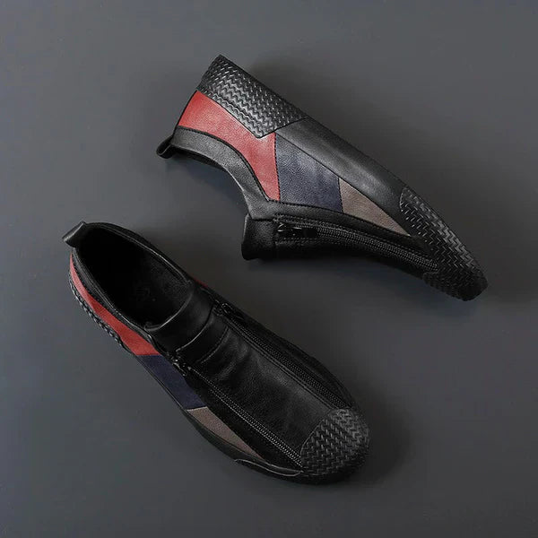 RUGGERI MILANO™ | SNEAKERS IN PELLE CON ZIP LATERALE