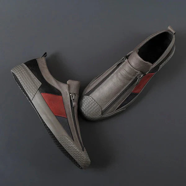 RUGGERI MILANO™ | SNEAKERS IN PELLE CON ZIP LATERALE