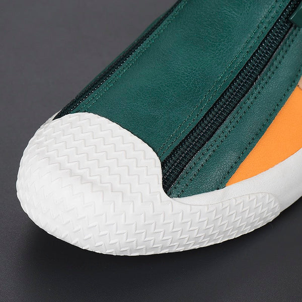 RUGGERI MILANO™ | SNEAKERS IN PELLE CON ZIP LATERALE