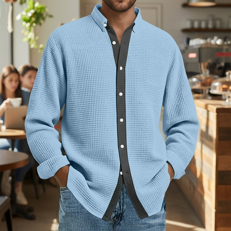 RUGGERI MILANO™ | CAMICIA GOFFRATA A MANICA LUNGA