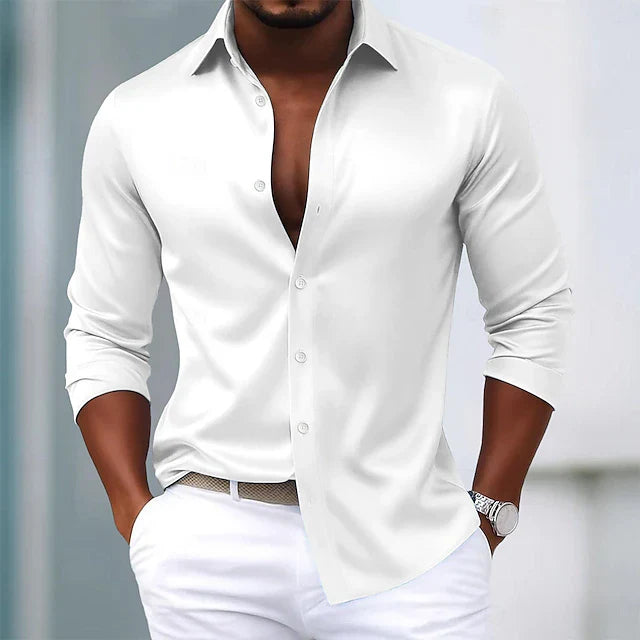 RUGGERI MILANO™ | CAMICIA IN SATIN ELEGANTE PREMIUM