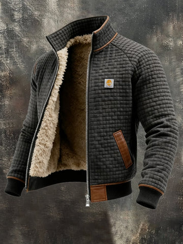 RUGGERI MILANO™ | GIACCONE TEXTURIZZATO CON COLLO ALTO STRUTTURATO