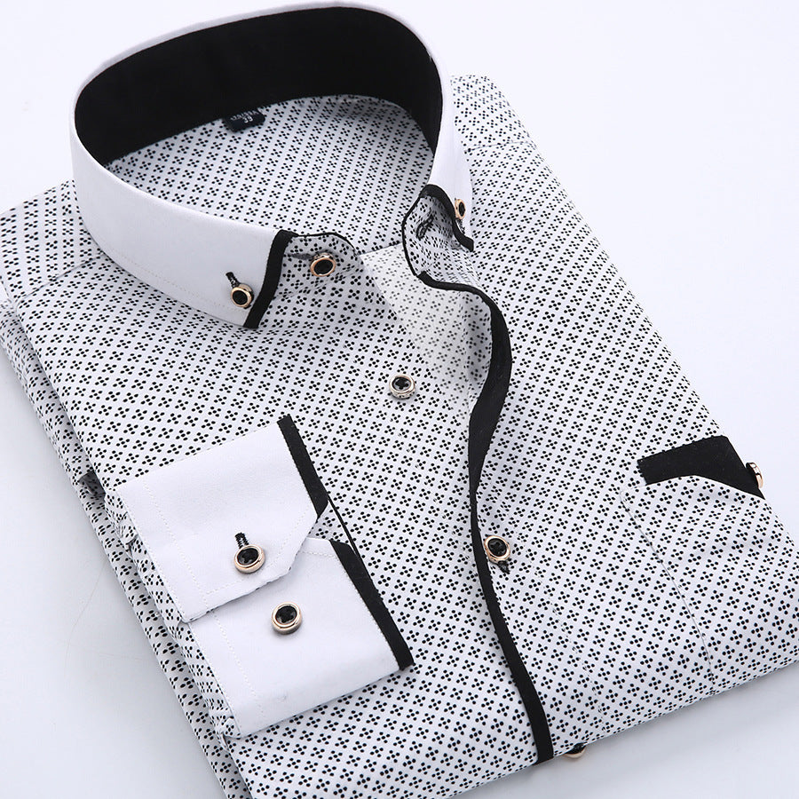 RUGGERI MILANO™ | CAMICIA STRUTTURATA CON COLLETTO A CONTRASTO TEXTURIZZATO