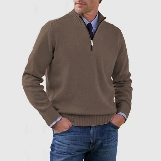 RUGGERI MILANO™ | MAGLIONE CLASSICO A COLLO ZIPPATO