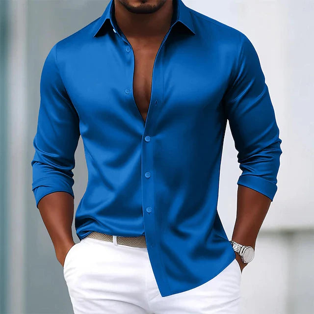 RUGGERI MILANO™ | CAMICIA IN SATIN ELEGANTE PREMIUM