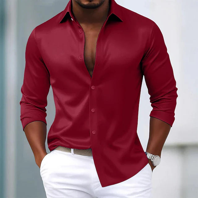 RUGGERI MILANO™ | CAMICIA IN SATIN ELEGANTE PREMIUM